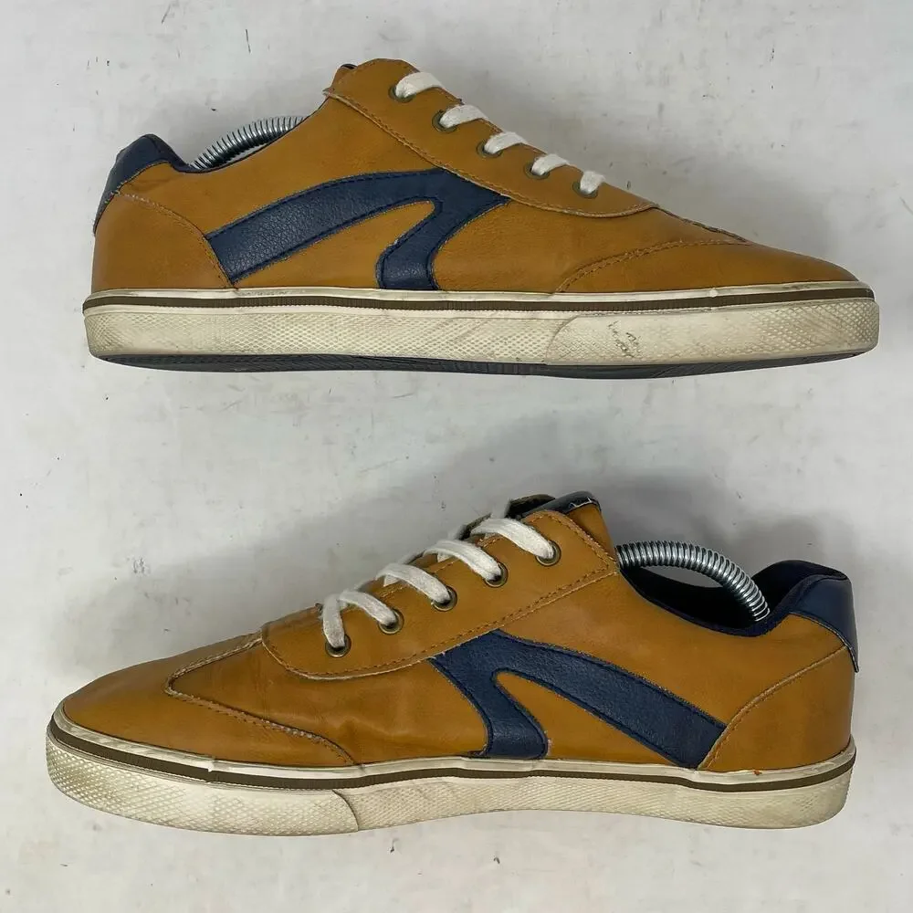 Cat & Jack Retro Tan Copper Caramel Gibson Faux Leather Sneakers Youth Boys 5